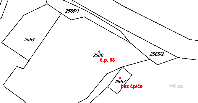 Janovice 53, Velká Bíteš na parcele st. 2566 v KÚ Velká Bíteš, Katastrální mapa