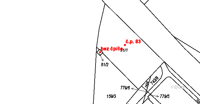 Štědrá 45846545 na parcele st. 81/2 v KÚ Štědrá, Katastrální mapa