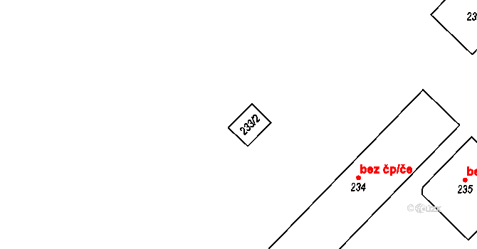 Tetčice 46060545 na parcele st. 233/2 v KÚ Tetčice, Katastrální mapa