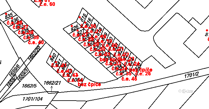 Boršice 33 na parcele st. 832 v KÚ Boršice u Buchlovic, Katastrální mapa