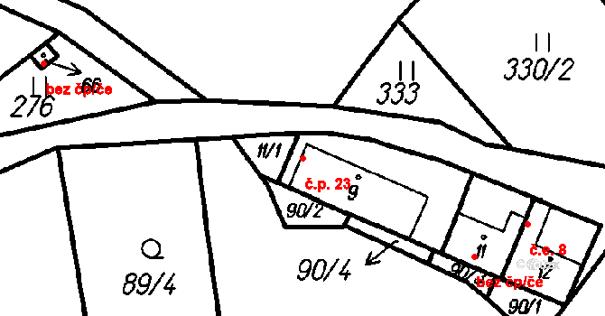 Smržovice 23, Kdyně na parcele st. 9 v KÚ Smržovice, Katastrální mapa