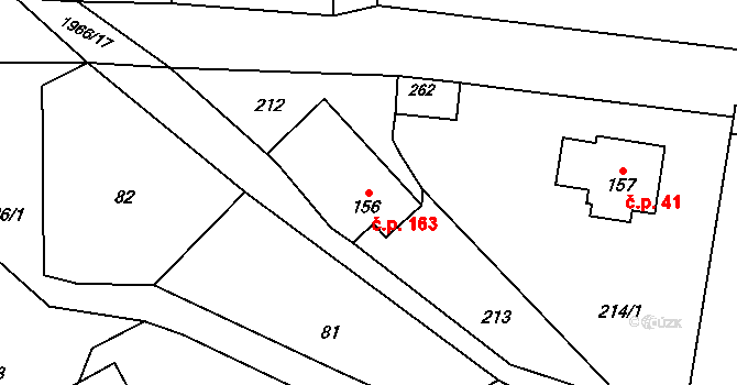 Slatina nad Úpou 163 na parcele st. 156 v KÚ Slatina nad Úpou, Katastrální mapa