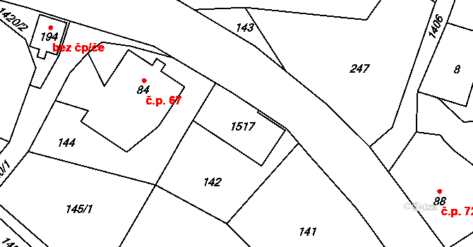 Třemešek 69, Oskava na parcele st. 85 v KÚ Třemešek, Katastrální mapa