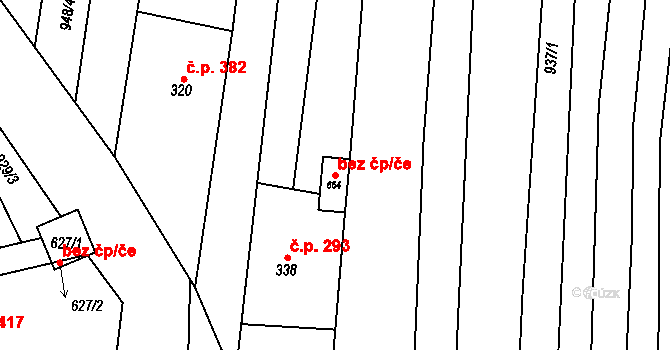 Bílovice 81266545 na parcele st. 664 v KÚ Bílovice u Uherského Hradiště, Katastrální mapa