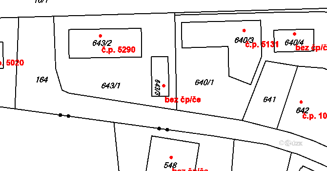 Jablonec nad Nisou 82163545 na parcele st. 643/3 v KÚ Vrkoslavice, Katastrální mapa