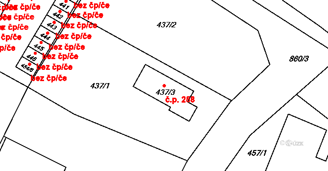 Smolkov 258, Háj ve Slezsku na parcele st. 437/3 v KÚ Smolkov, Katastrální mapa