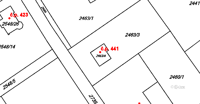 Dolní Suchá 441, Havířov na parcele st. 2463/4 v KÚ Dolní Suchá, Katastrální mapa