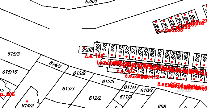 Veverská Bítýška 235 na parcele st. 575 v KÚ Veverská Bítýška, Katastrální mapa