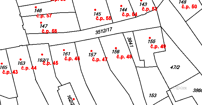 Cvikov I 47, Cvikov na parcele st. 157 v KÚ Cvikov, Katastrální mapa