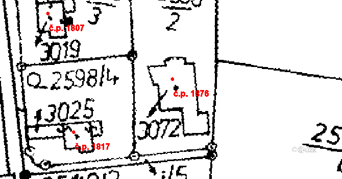 Lysá nad Labem 1876 na parcele st. 3072 v KÚ Lysá nad Labem, Katastrální mapa