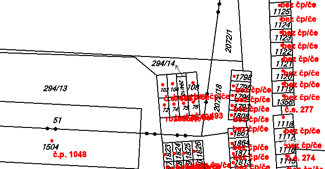 Habrek 496, Ledeč nad Sázavou na parcele st. 102 v KÚ Habrek, Katastrální mapa