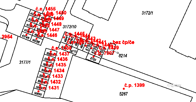 Zlín 1439 na parcele st. 5760 v KÚ Zlín, Katastrální mapa