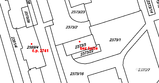 Brno 39496546 na parcele st. 2373/3 v KÚ Královo Pole, Katastrální mapa