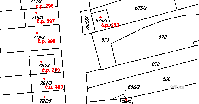 Velešovice 39722546 na parcele st. 673 v KÚ Velešovice, Katastrální mapa