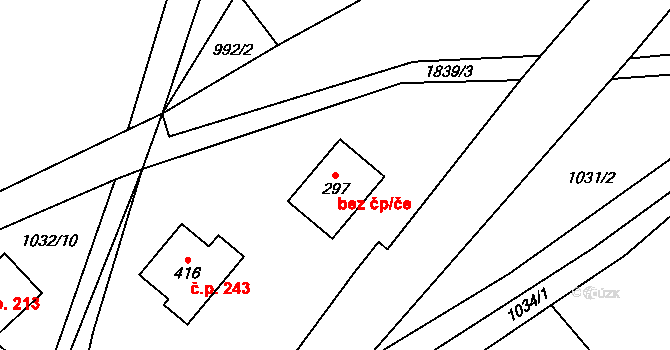 Bozkov 43557546 na parcele st. 297 v KÚ Bozkov, Katastrální mapa