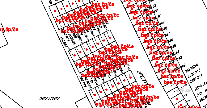 Opava 43806546 na parcele st. 2627/79 v KÚ Opava-Předměstí, Katastrální mapa