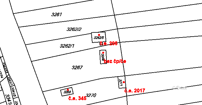 Šlapanice 46051546 na parcele st. 3266 v KÚ Šlapanice u Brna, Katastrální mapa