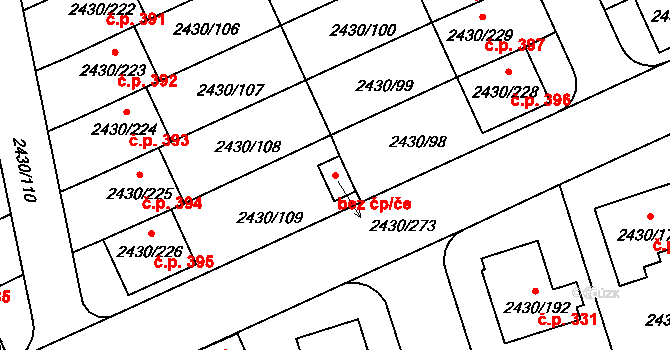 Dačice 46271546 na parcele st. 2430/273 v KÚ Dačice, Katastrální mapa