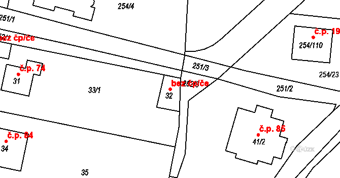 Králův Dvůr 46983546 na parcele st. 32 v KÚ Zahořany u Berouna, Katastrální mapa