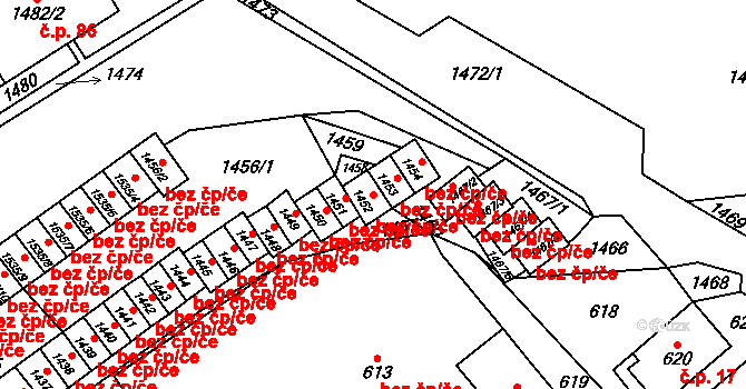 Český Dub 48128546 na parcele st. 1452 v KÚ Český Dub, Katastrální mapa
