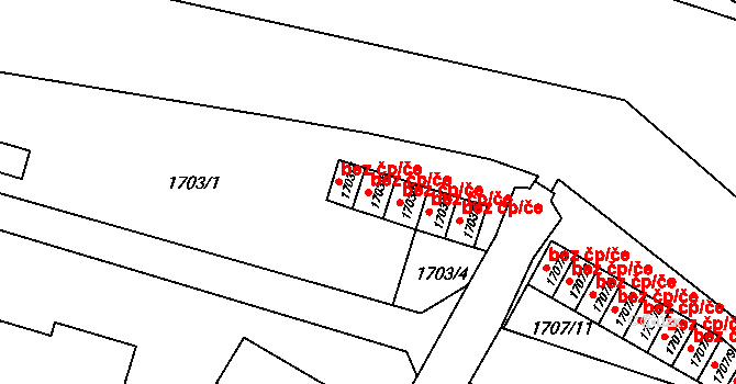 Semily 50129546 na parcele st. 1703/6 v KÚ Semily, Katastrální mapa