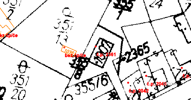 Podlusky 2361, Roudnice nad Labem na parcele st. 1007 v KÚ Podlusky, Katastrální mapa