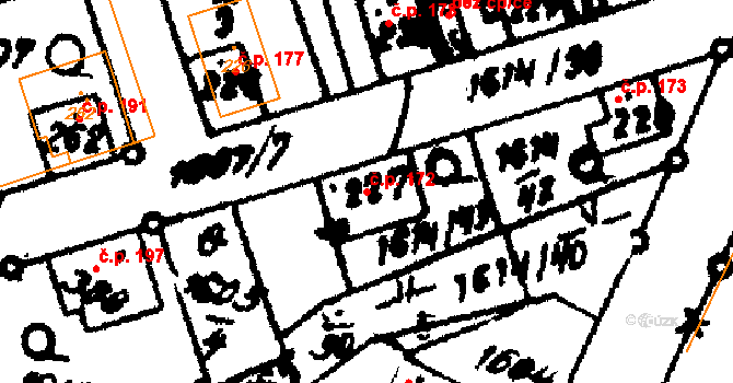 Trhová Kamenice 172 na parcele st. 227 v KÚ Trhová Kamenice, Katastrální mapa