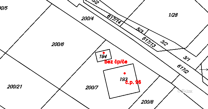 Turovec 54608546 na parcele st. 194 v KÚ Turovec, Katastrální mapa