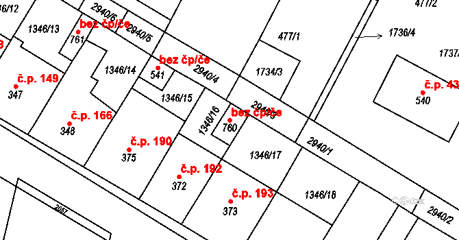 Přemyslovice 78892546 na parcele st. 760 v KÚ Přemyslovice, Katastrální mapa