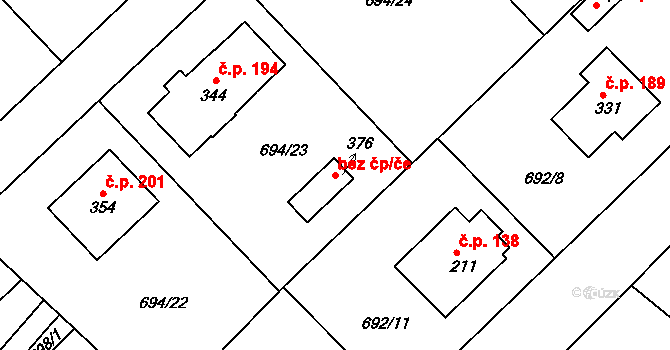 Lípa nad Orlicí 84301546 na parcele st. 376 v KÚ Lípa nad Orlicí, Katastrální mapa