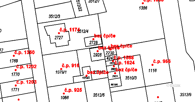 Lipník nad Bečvou 92262546 na parcele st. 2928 v KÚ Lipník nad Bečvou, Katastrální mapa