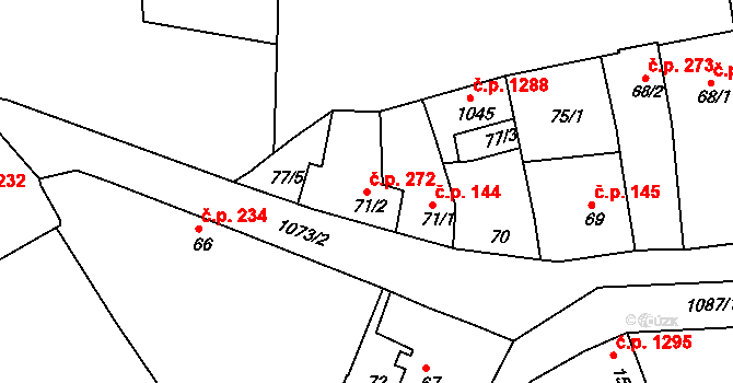 Brandýs nad Labem 272, Brandýs nad Labem-Stará Boleslav na parcele st. 71/2 v KÚ Brandýs nad Labem, Katastrální mapa
