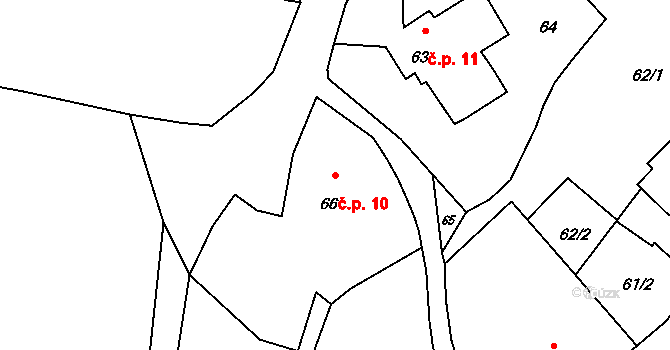 Pískov 10, Troubelice na parcele st. 66 v KÚ Pískov, Katastrální mapa