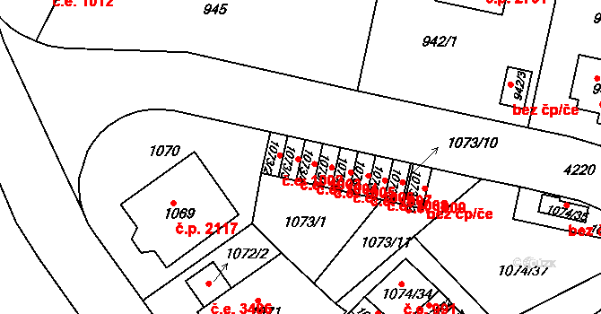 Ústí nad Labem-centrum 1003, Ústí nad Labem na parcele st. 1073/3 v KÚ Ústí nad Labem, Katastrální mapa