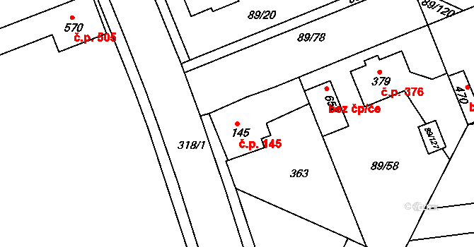 Litol 145, Lysá nad Labem na parcele st. 145 v KÚ Litol, Katastrální mapa