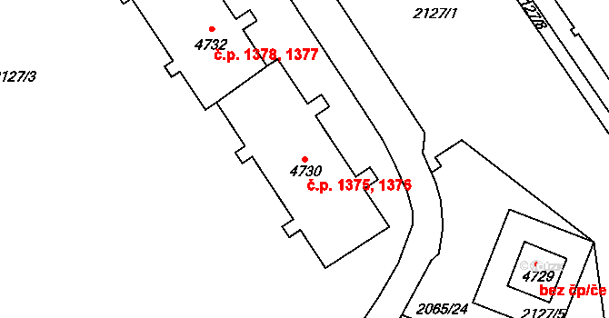 Cheb 1375,1376 na parcele st. 4730 v KÚ Cheb, Katastrální mapa
