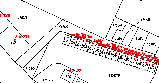 Hazlov 3 na parcele st. 558 v KÚ Hazlov, Katastrální mapa