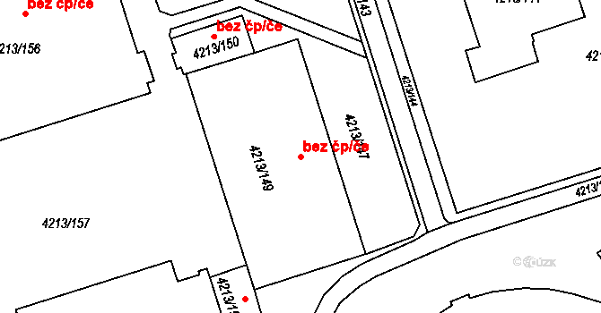 Orlová 38214547 na parcele st. 4213/149 v KÚ Horní Lutyně, Katastrální mapa