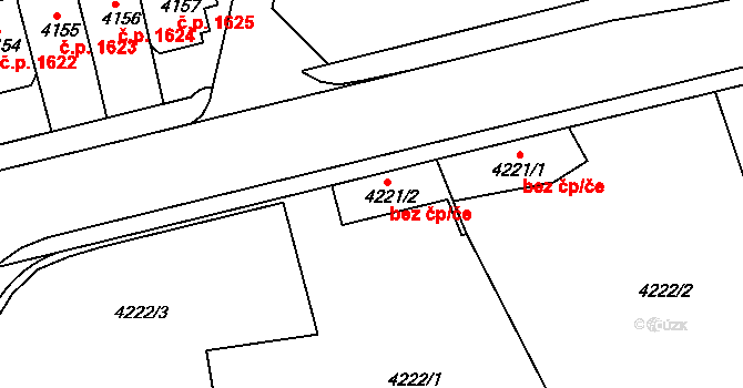 Teplice 41332547 na parcele st. 4221/2 v KÚ Teplice, Katastrální mapa