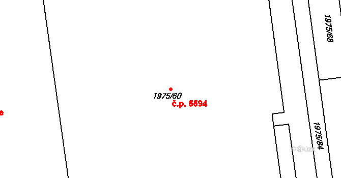 Jihlava 5594 na parcele st. 1975/60 v KÚ Jihlava, Katastrální mapa