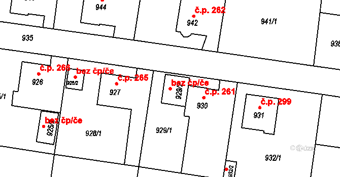 Bohumín 43959547 na parcele st. 929/2 v KÚ Pudlov, Katastrální mapa
