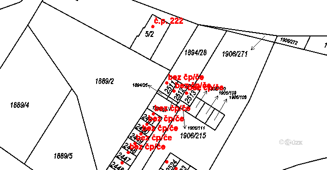 Bystřice pod Hostýnem 47570547 na parcele st. 2511 v KÚ Bystřice pod Hostýnem, Katastrální mapa