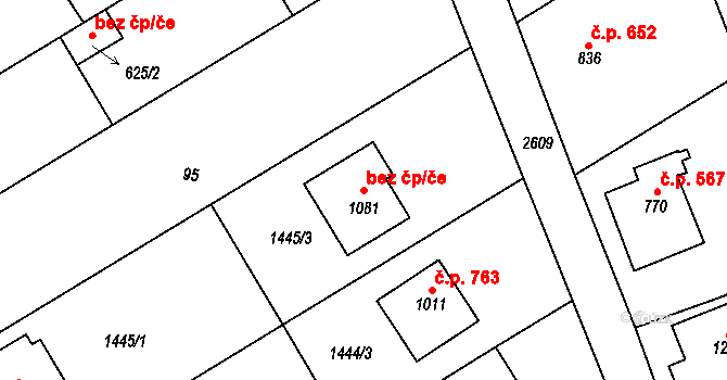 Tlumačov 47859547 na parcele st. 1081 v KÚ Tlumačov na Moravě, Katastrální mapa
