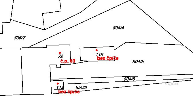 Plchov 50178547 na parcele st. 118 v KÚ Plchov, Katastrální mapa