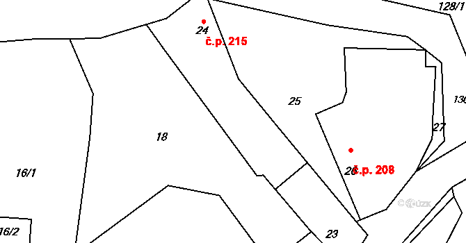 Průhonice 215 na parcele st. 24 v KÚ Hole u Průhonic, Katastrální mapa