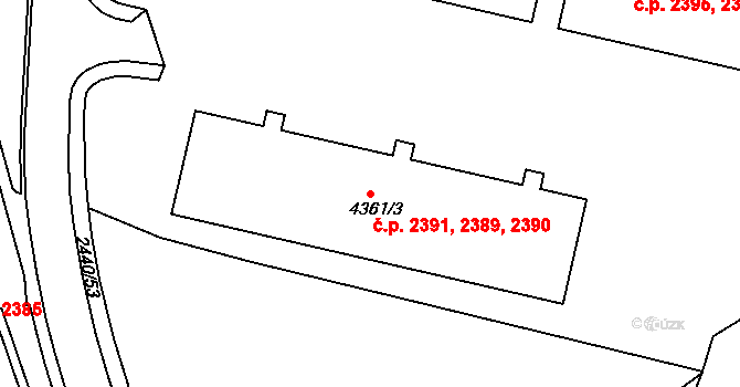 Rakovník II 2389,2390,2391, Rakovník na parcele st. 4361/3 v KÚ Rakovník, Katastrální mapa