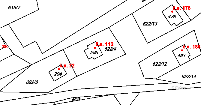 Tyra 112, Třinec na parcele st. 295 v KÚ Tyra, Katastrální mapa