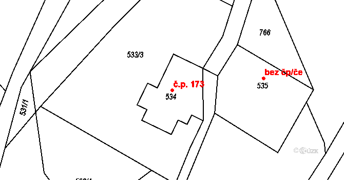 Janovice 173, Rýmařov na parcele st. 534 v KÚ Janušov, Katastrální mapa