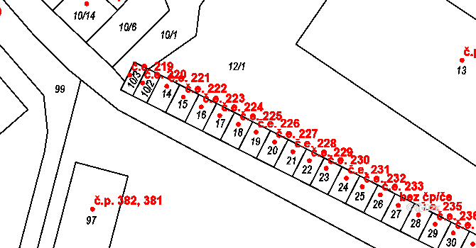 Miřetice u Klášterce nad Ohří 225, Klášterec nad Ohří na parcele st. 18 v KÚ Miřetice u Klášterce nad Ohří, Katastrální mapa