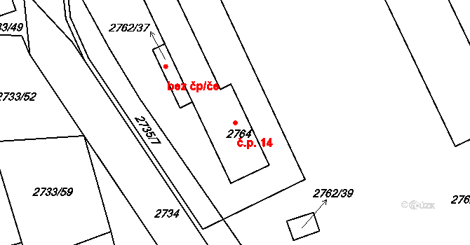 Příbram IV 14, Příbram na parcele st. 2764 v KÚ Příbram, Katastrální mapa